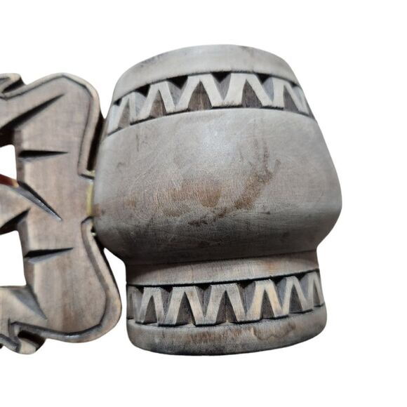 Vintage Wooden Mugs Set of 2 Arta Bucuresti 70s Large Handle Wood - Picture 3 of 10